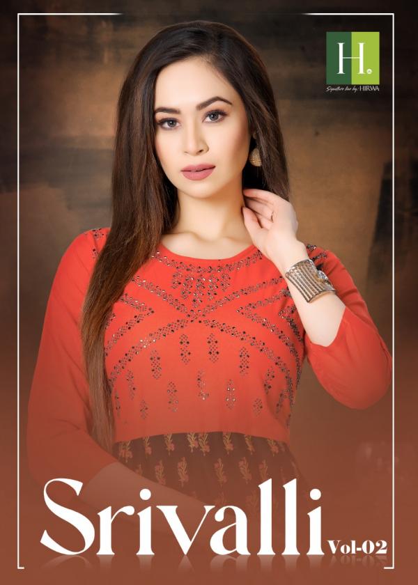 Hirwa Srivalli Rayon Designer anarkali Kurti Collection